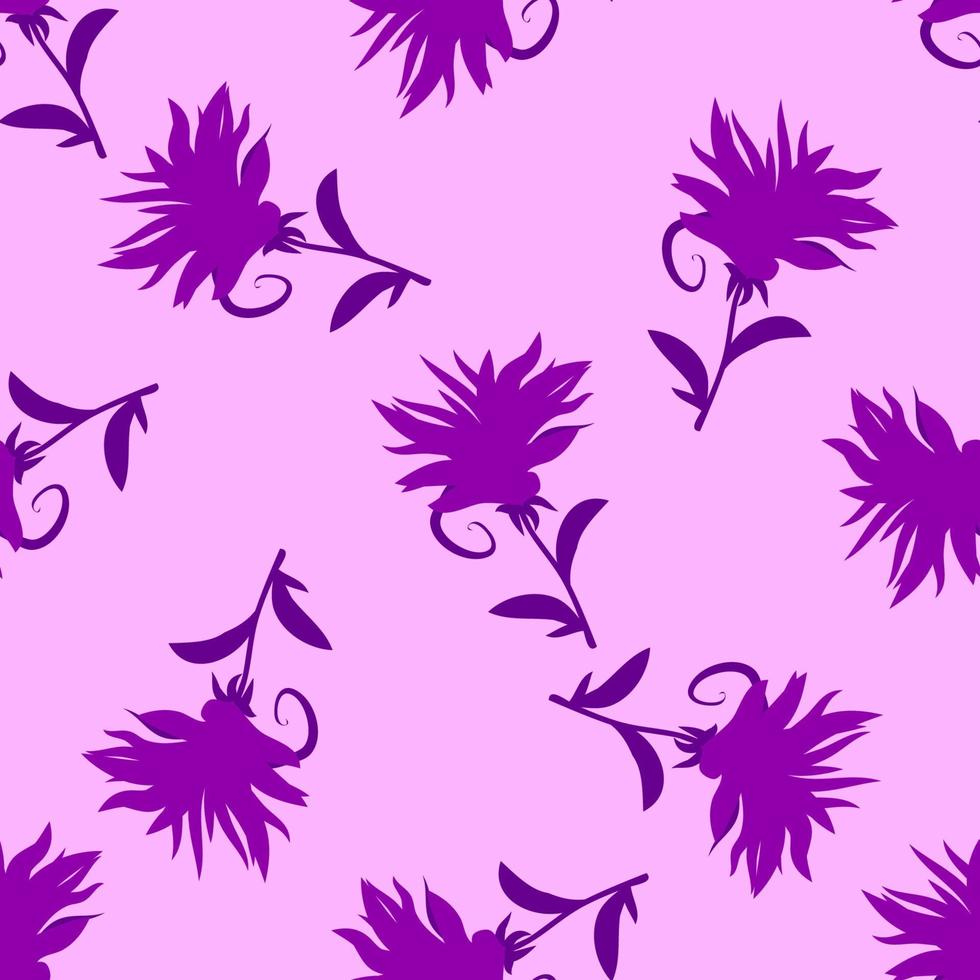 Colorful seamless pattern with cute flowers, floral background. vector