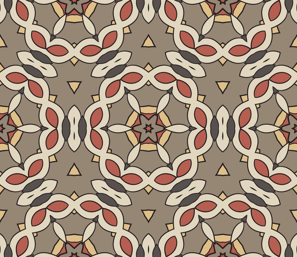 patrón sin costuras de flores geométricas de garabatos coloridos abstractos. fondo floral. mosaico de caleidoscopio, mosaico geo de adorno de línea delgada. vector