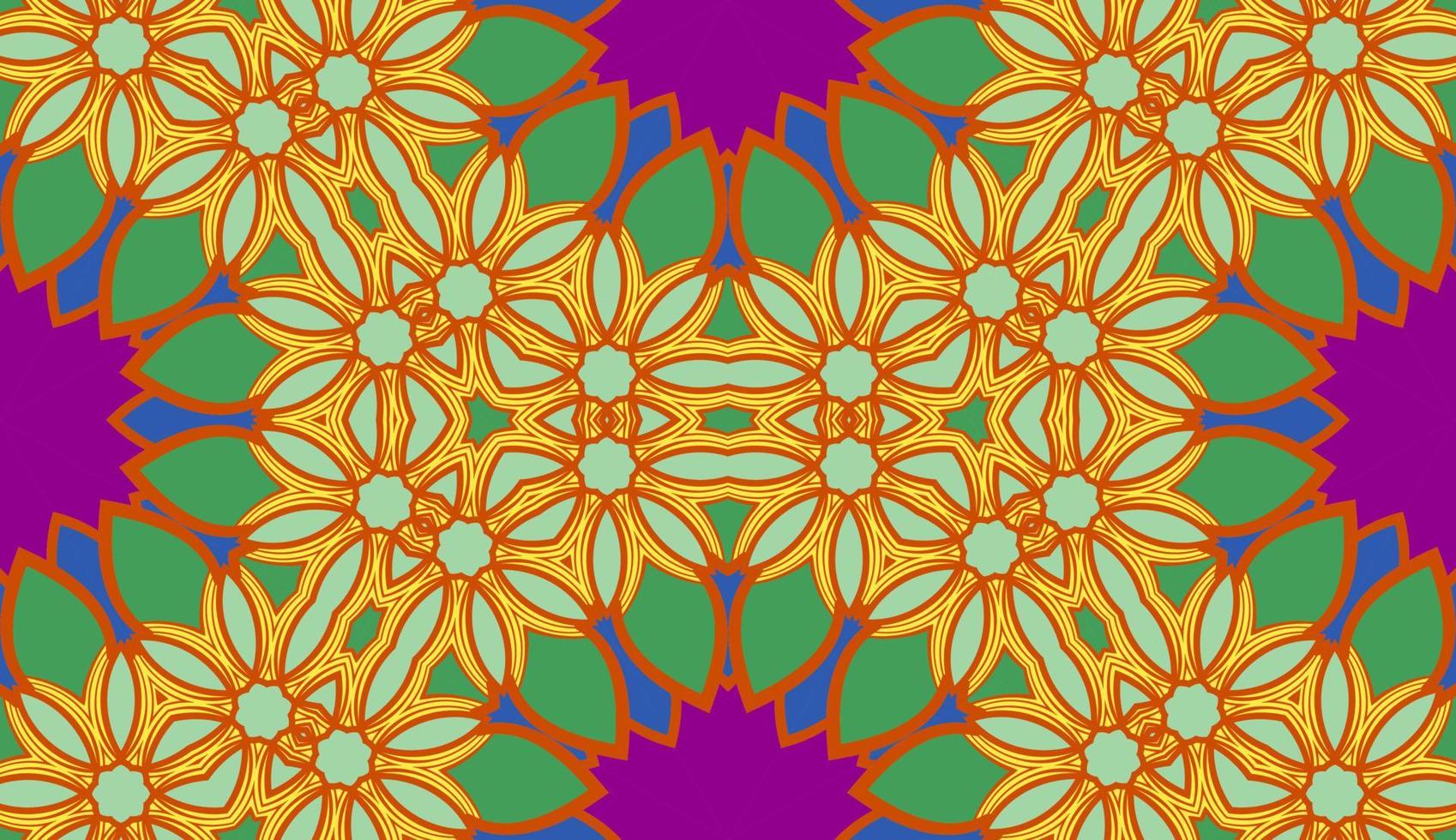 patrón sin costuras de flores geométricas de garabatos coloridos abstractos. fondo floral. mosaico de caleidoscopio, mosaico geo de adorno de línea delgada. vector