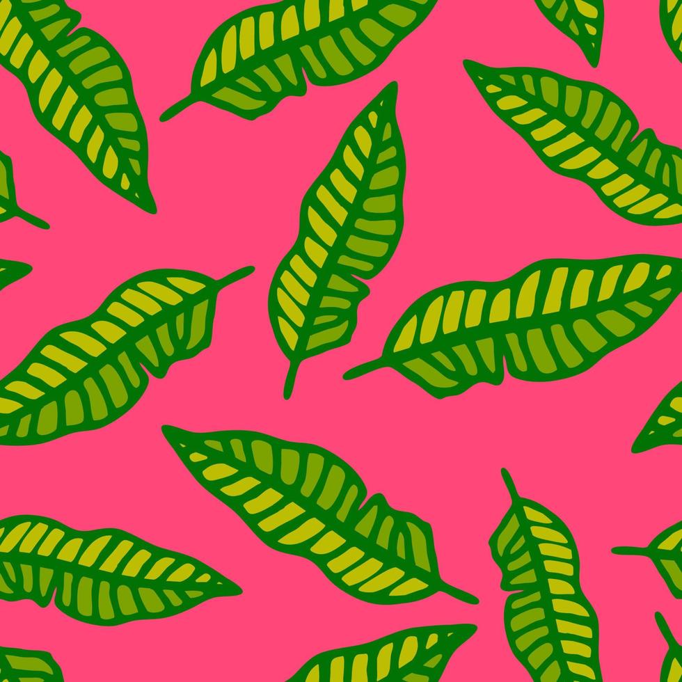 Cute cartoon flower seamless pattern. Background with plant, branch, leaves. Wrapping paper, textile. vector