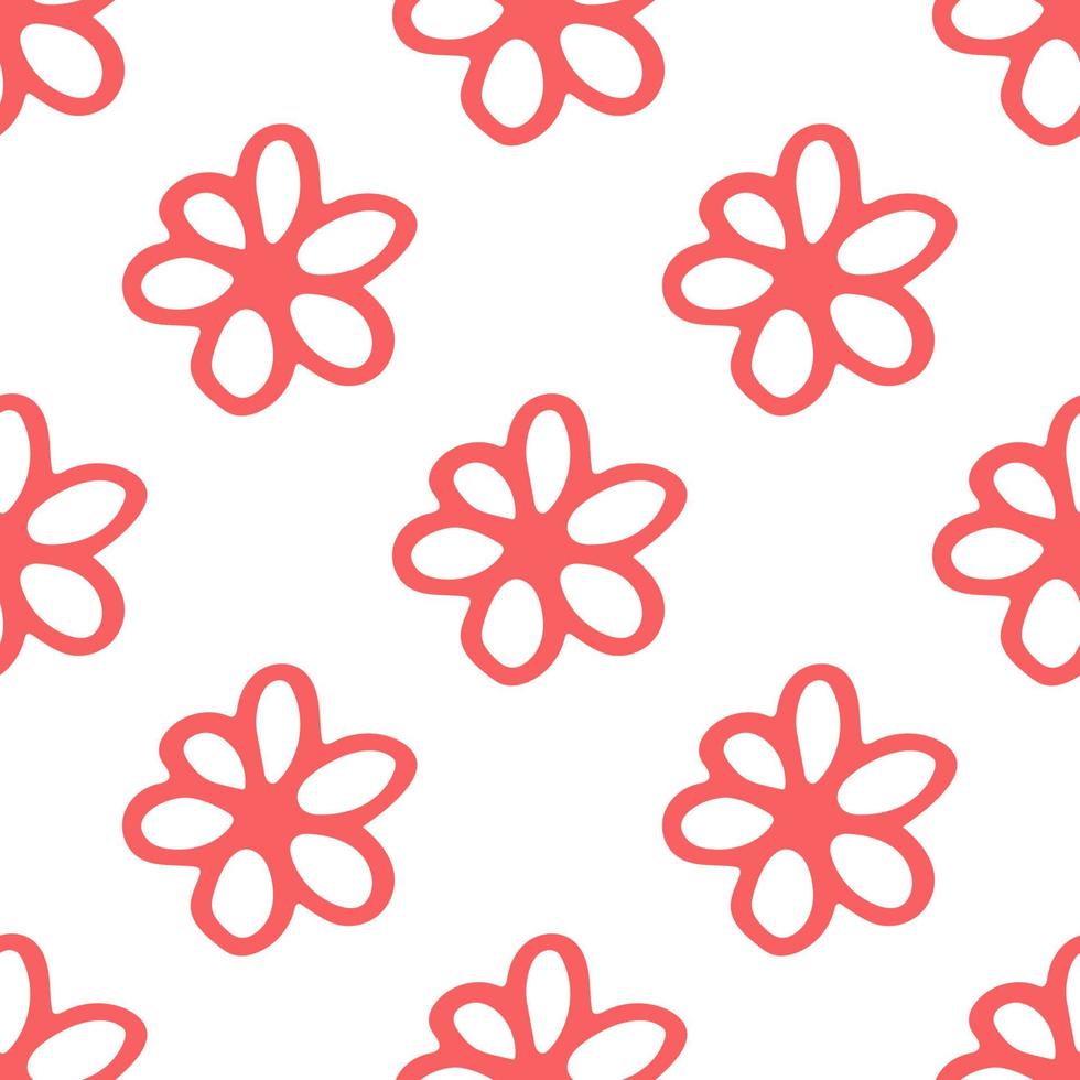 Seamless floral pattern with cute flowers on white. Natural background. vector