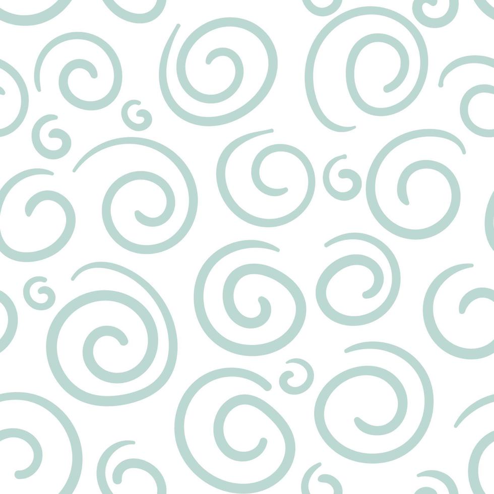 Abstract hand drawn doodle thin line wavy seamless pattern. Curly linear messy background. vector