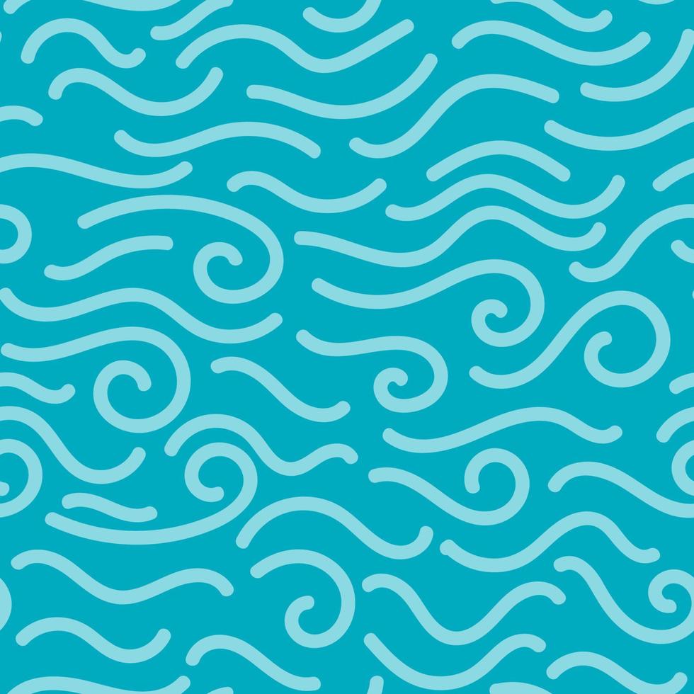 Abstract  hand drawn doodle thin line wavy seamless pattern. Curly linear messy background. vector