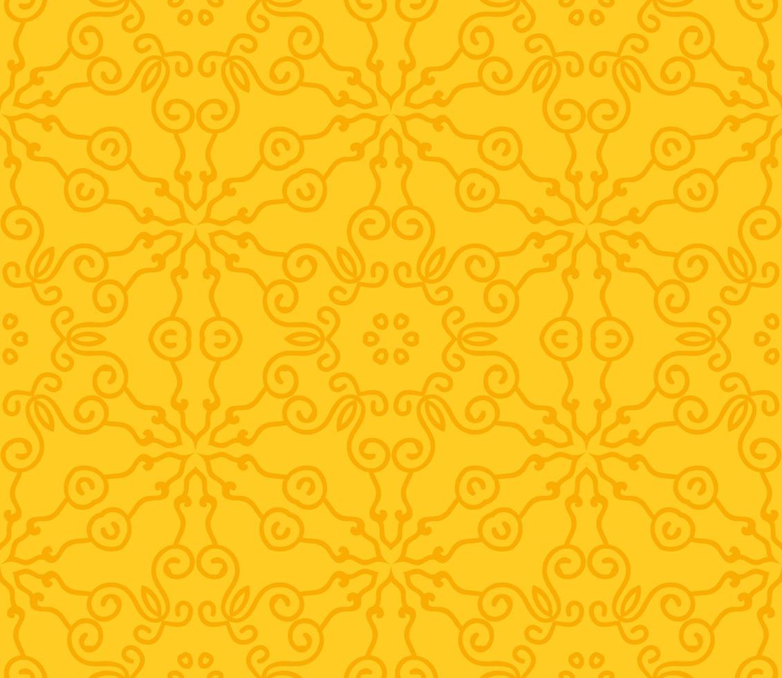 Abstract colorful doodle geometric flower seamless pattern. Floral background. Kaleidoscope mosaic, geo tile of thin line ornament. vector