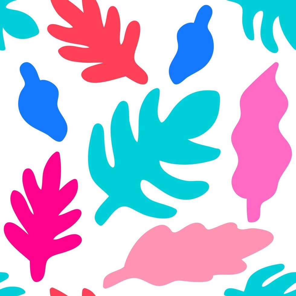 Tropical background with hand drawn palm leaves. Tropic seamless pattern. vector