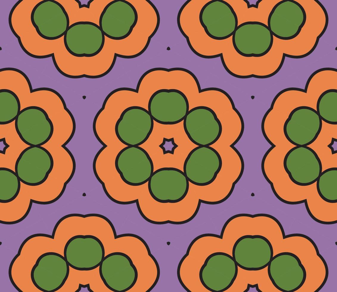 patrón sin costuras de flores geométricas de garabatos coloridos abstractos. fondo floral. mosaico de caleidoscopio, mosaico geo de adorno de línea delgada. vector