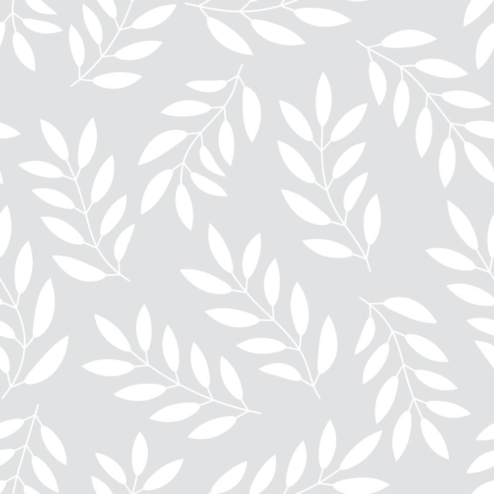 Floral seamless pattern with branches and leaves. vector