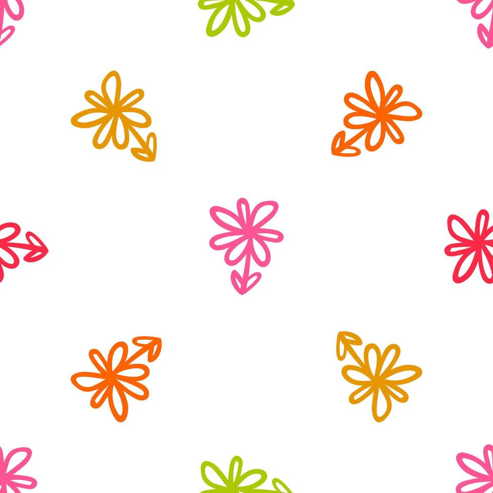 Seamless pattern with colorful flowers. Floral ornament background. vector