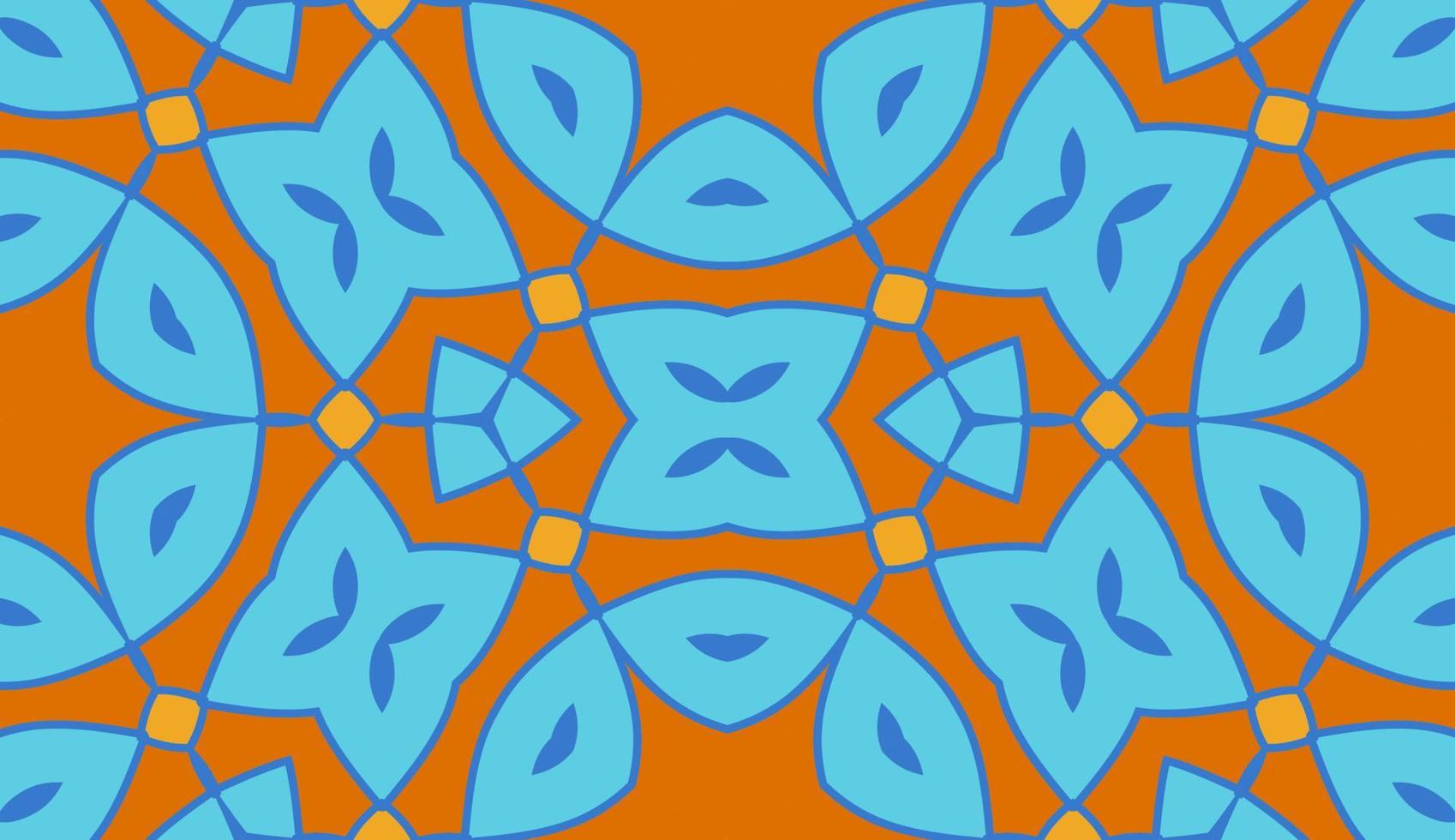 Abstract colorful doodle geometric flower seamless pattern. Floral background. Kaleidoscope mosaic, geo tile of thin line ornament. vector