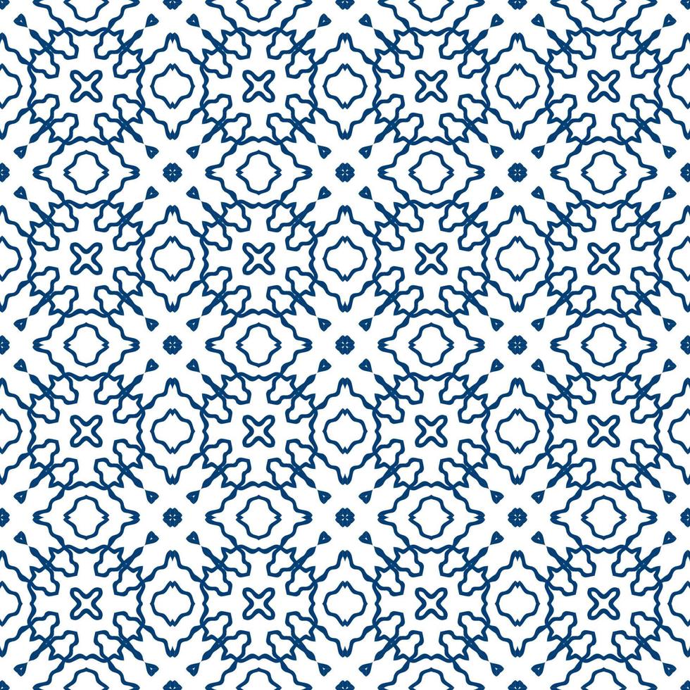 Abstract colorful doodle geometric flower seamless pattern. Floral background. Kaleidoscope mosaic, geo tile of thin line ornament. vector