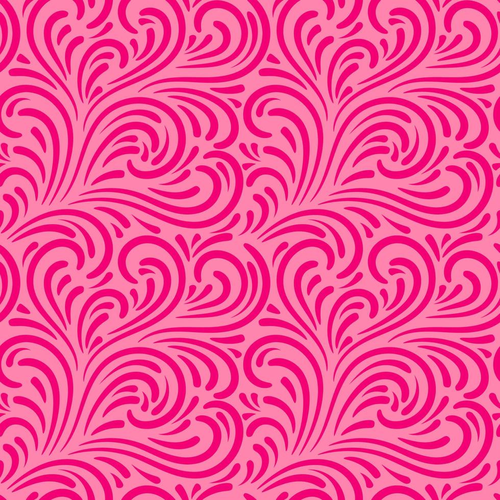 Abstract  hand drawn doodle thin line wavy seamless pattern. Curly linear messy background. vector