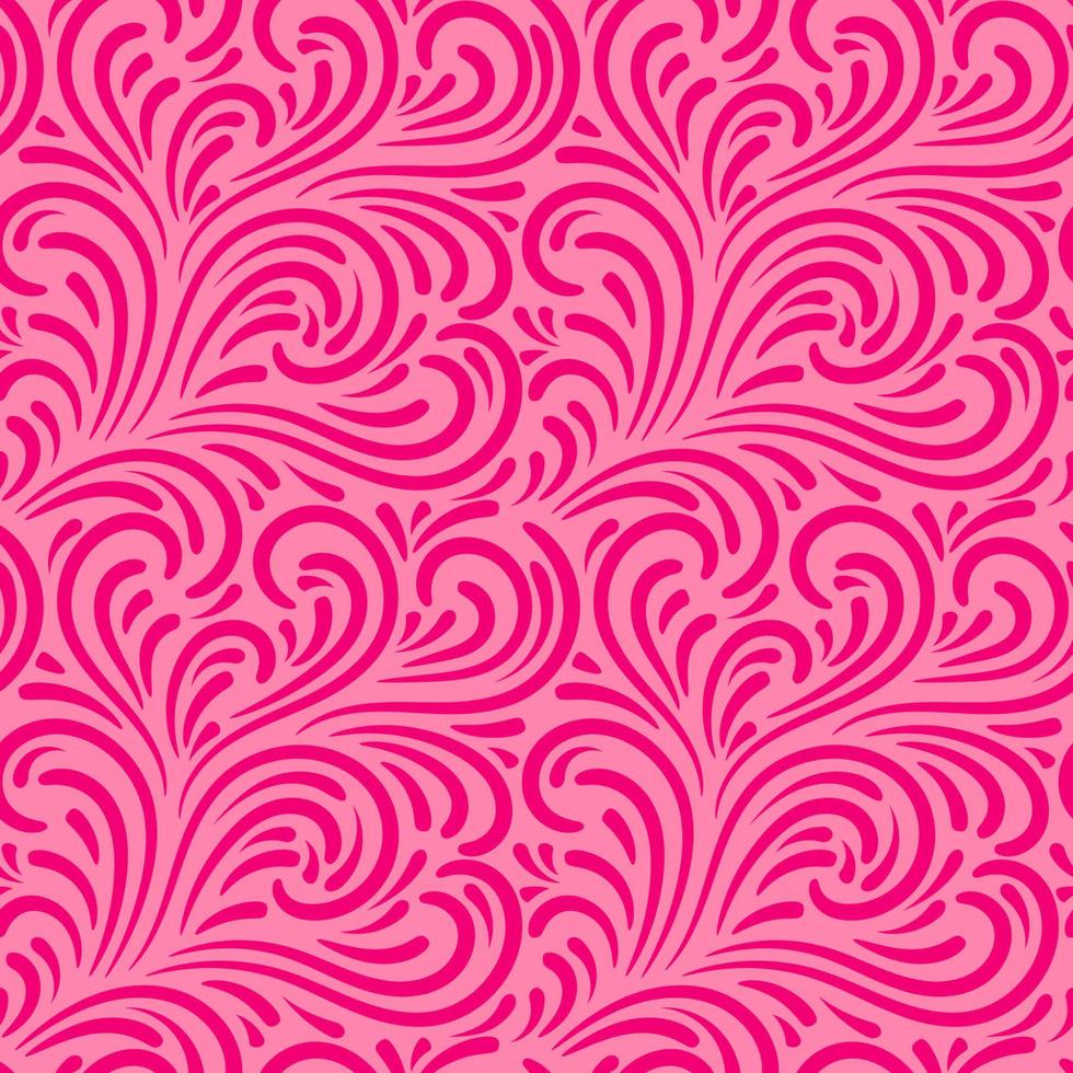 Abstract  hand drawn doodle thin line wavy seamless pattern. Curly linear messy background. vector