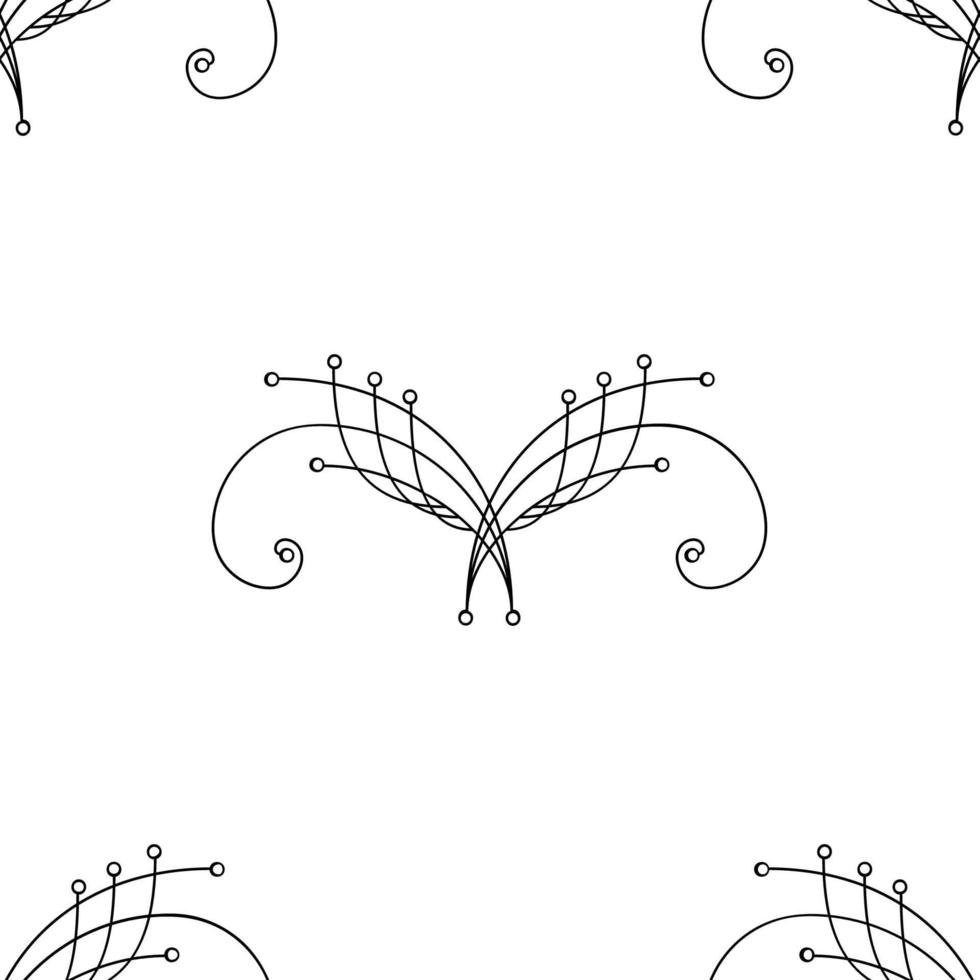 Colorful thin line floral damask seamless pattern with fantasy flowers, leaves. vector