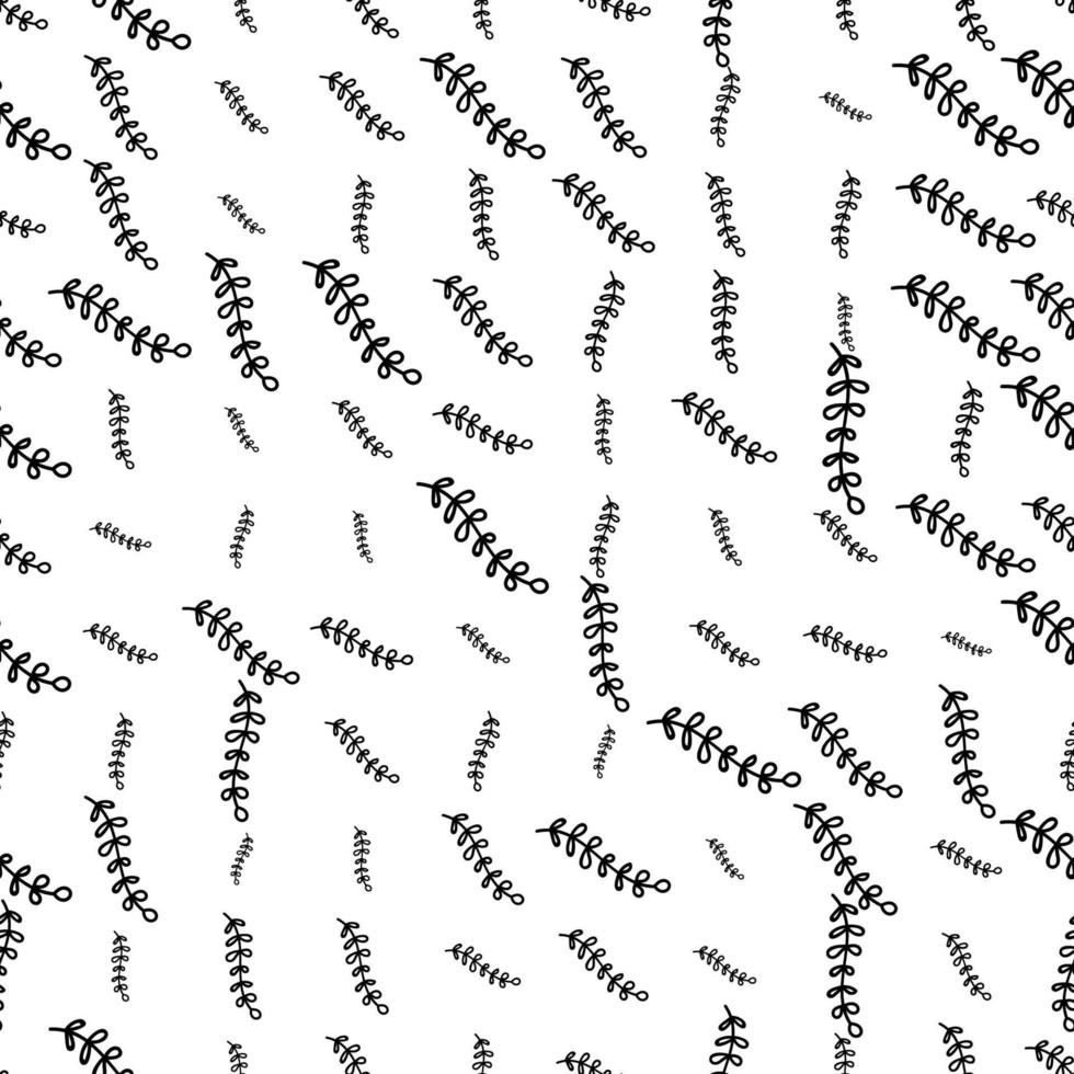 Floral seamless pattern with branches and leaves. vector