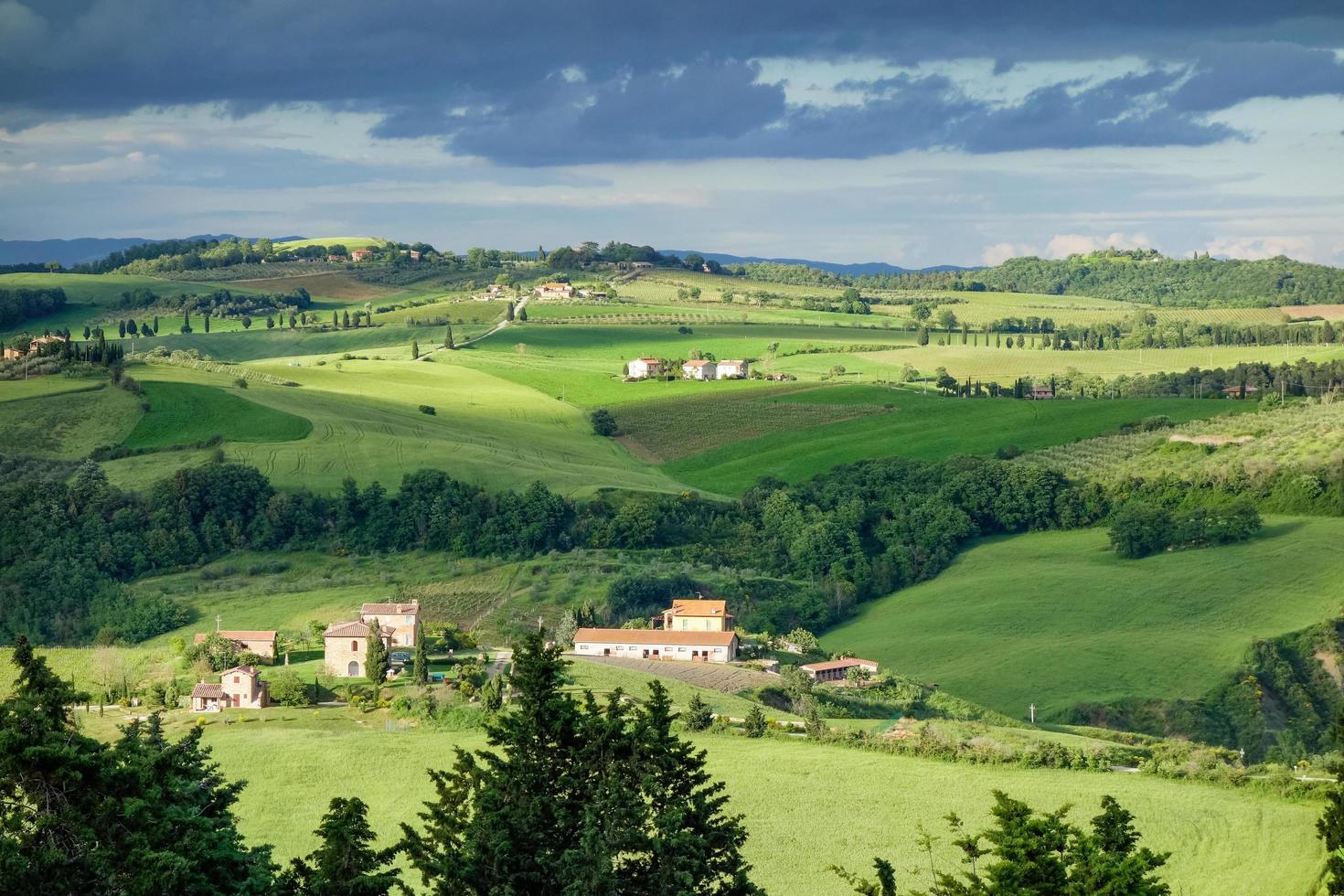 VAL D'ORCIA, TUSCANY, ITALY, 2013. Farmland in Val d'Orcia photo