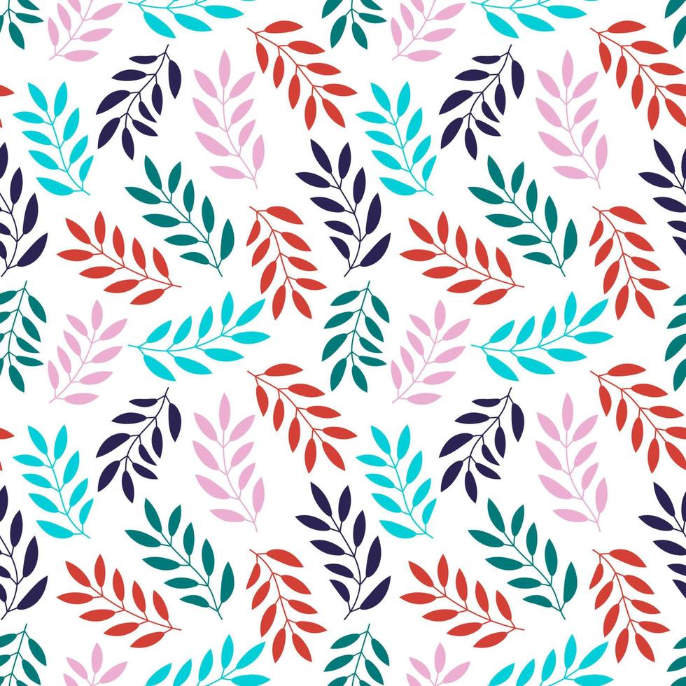 Floral seamless pattern with branches and leaves. vector