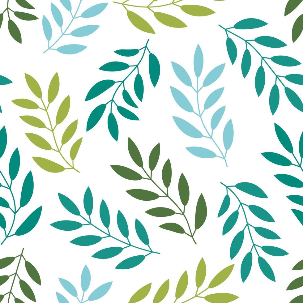 Floral seamless pattern with branches and leaves. vector