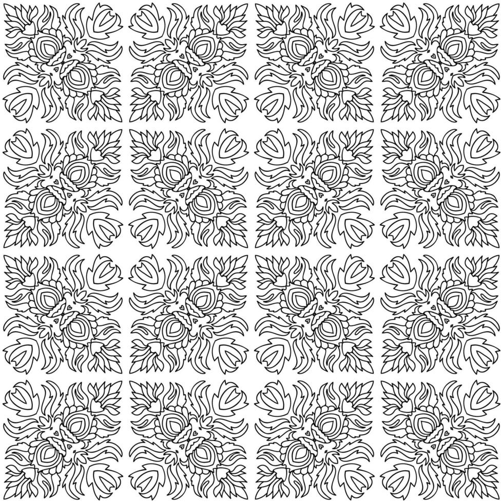 Abstract floral damask seamless pattern. Fantasy tile background. Flower, leaf mosaic. Wrapping paper. vector