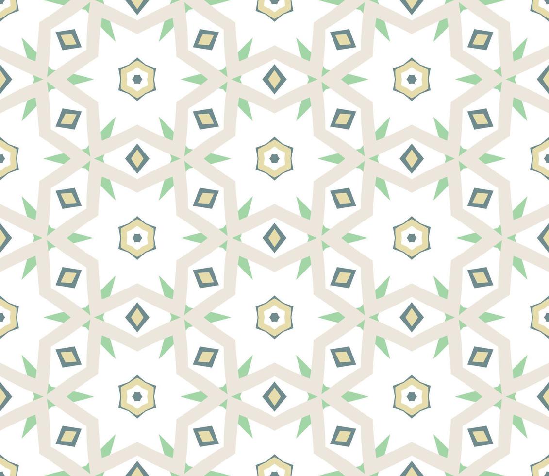 patrón sin costuras de flores geométricas de garabatos coloridos abstractos. fondo floral. mosaico de caleidoscopio, mosaico geo de adorno de línea delgada. vector