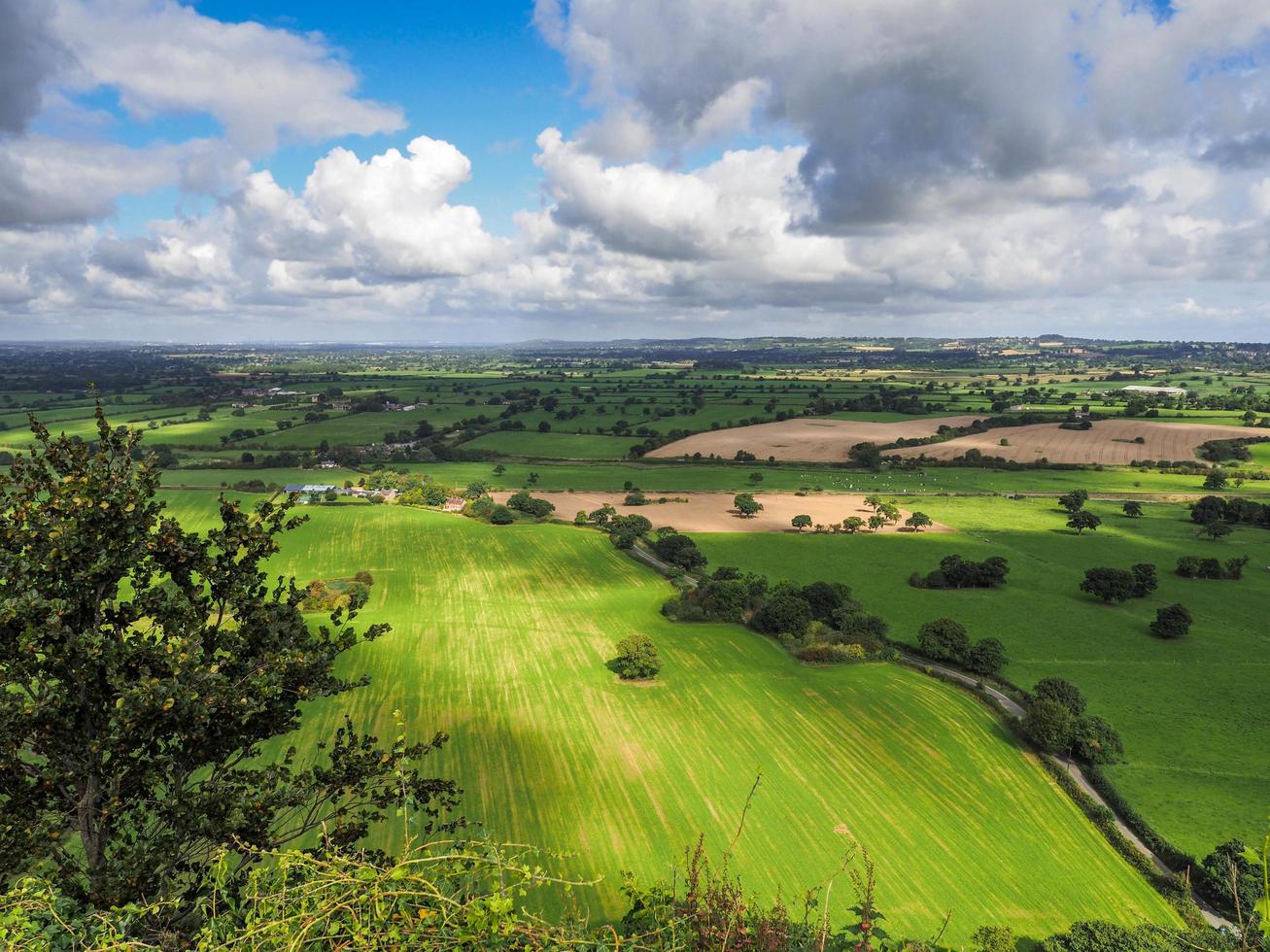 vista de la campiña de cheshire desde el castillo de beeston foto