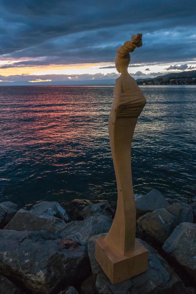 Montreux, Switzerland, 2015. Modern art statue photo