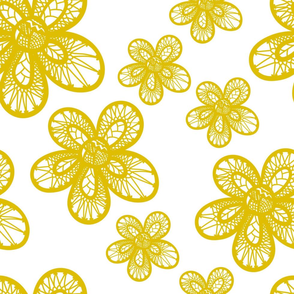 patrón floral de garabato dibujado a mano sin costuras. fondo de flores. vector