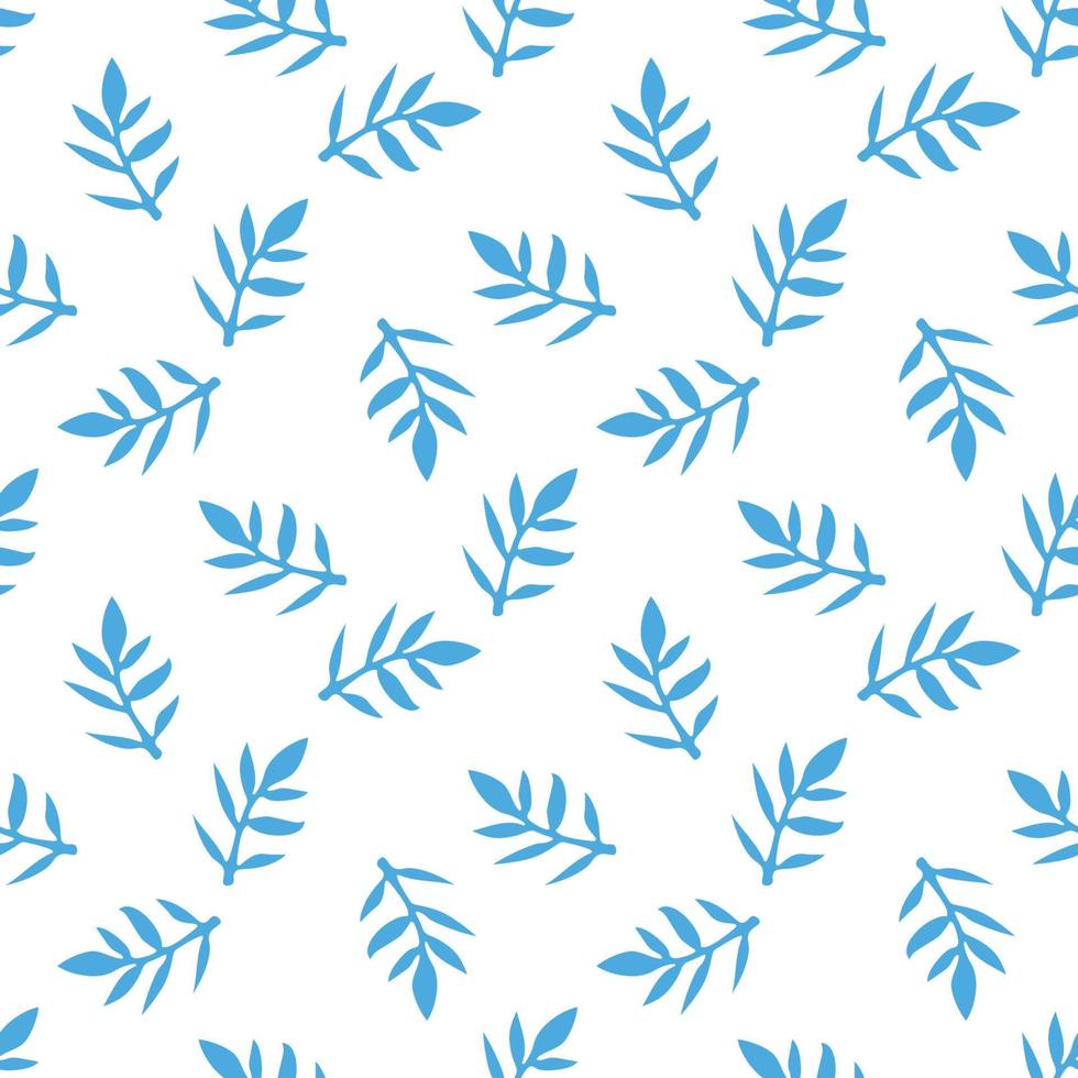 Cute cartoon flower seamless pattern. Background with plant, branch, leaves. Wrapping paper, textile. vector