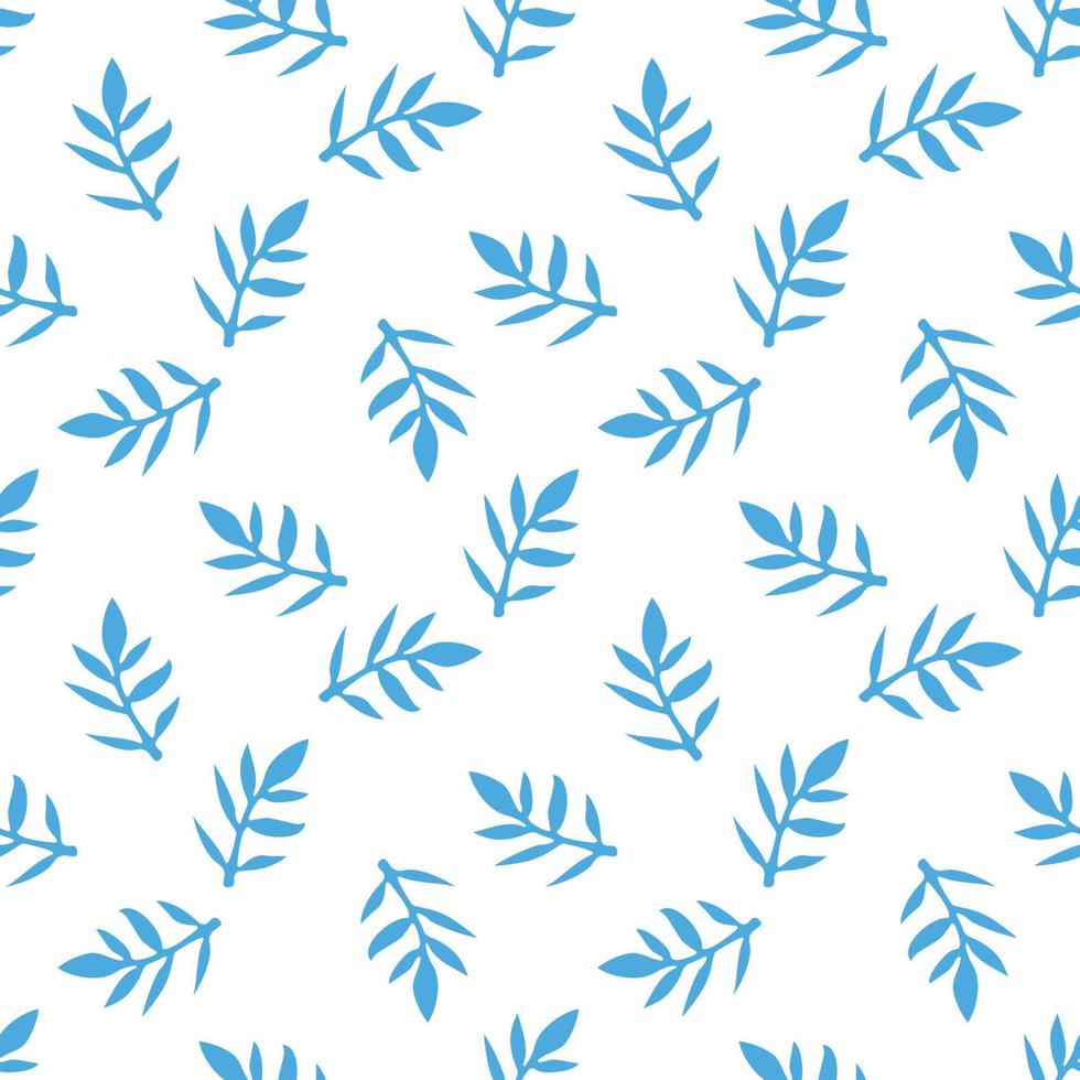 Cute cartoon flower seamless pattern. Background with plant, branch, leaves. Wrapping paper, textile. vector