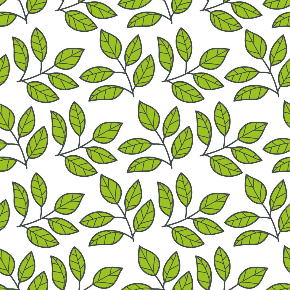 Floral seamless pattern with branches and leaves. vector