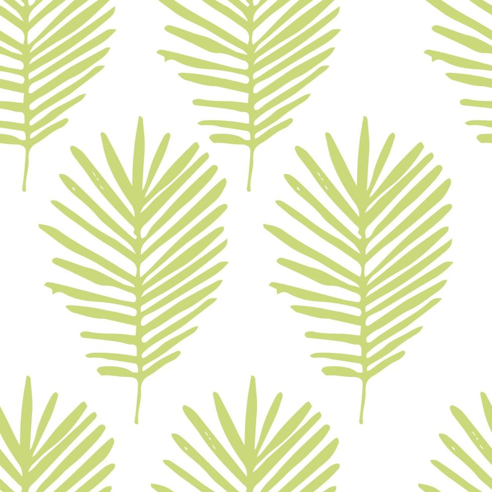 Tropical background with hand drawn palm leaves. Tropic seamless pattern. vector