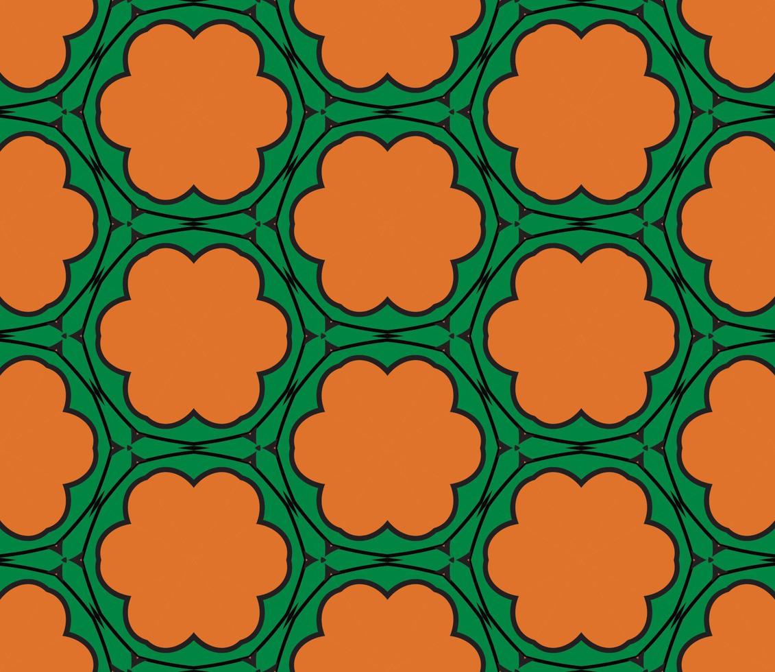 Abstract colorful doodle geometric flower seamless pattern. Floral background. Kaleidoscope mosaic, geo tile of thin line ornament. vector
