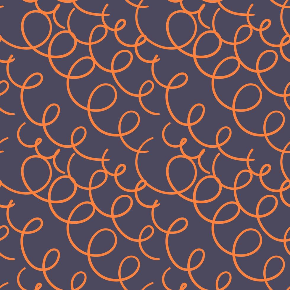 Abstract hand drawn doodle thin line wavy seamless pattern. Curly linear messy background. vector