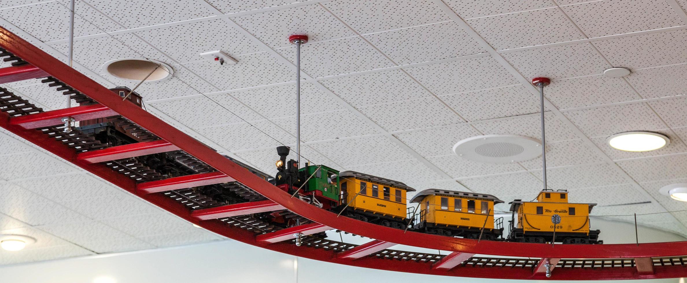 PALM SPRINGS, CALIFORNIA, USA, 2011. Runaway train running around Ruby's diner photo