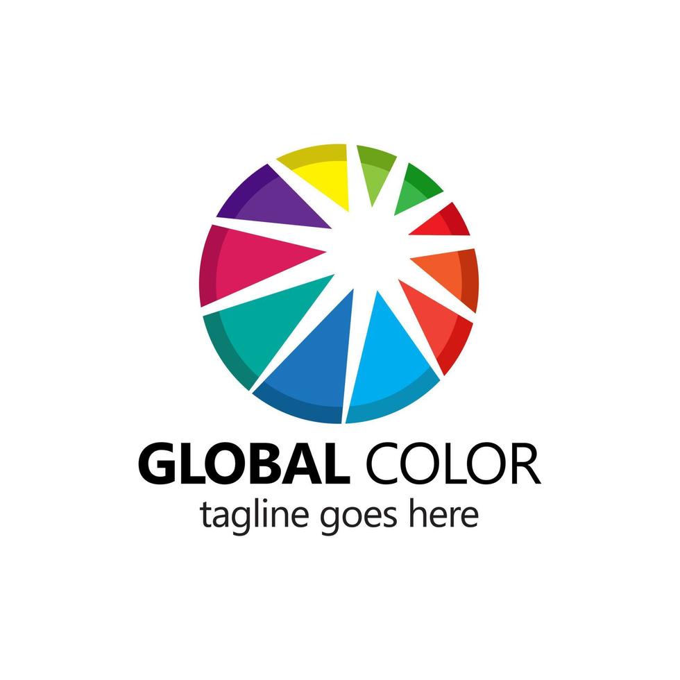 vector de diseño de plantilla de logotipo de color global