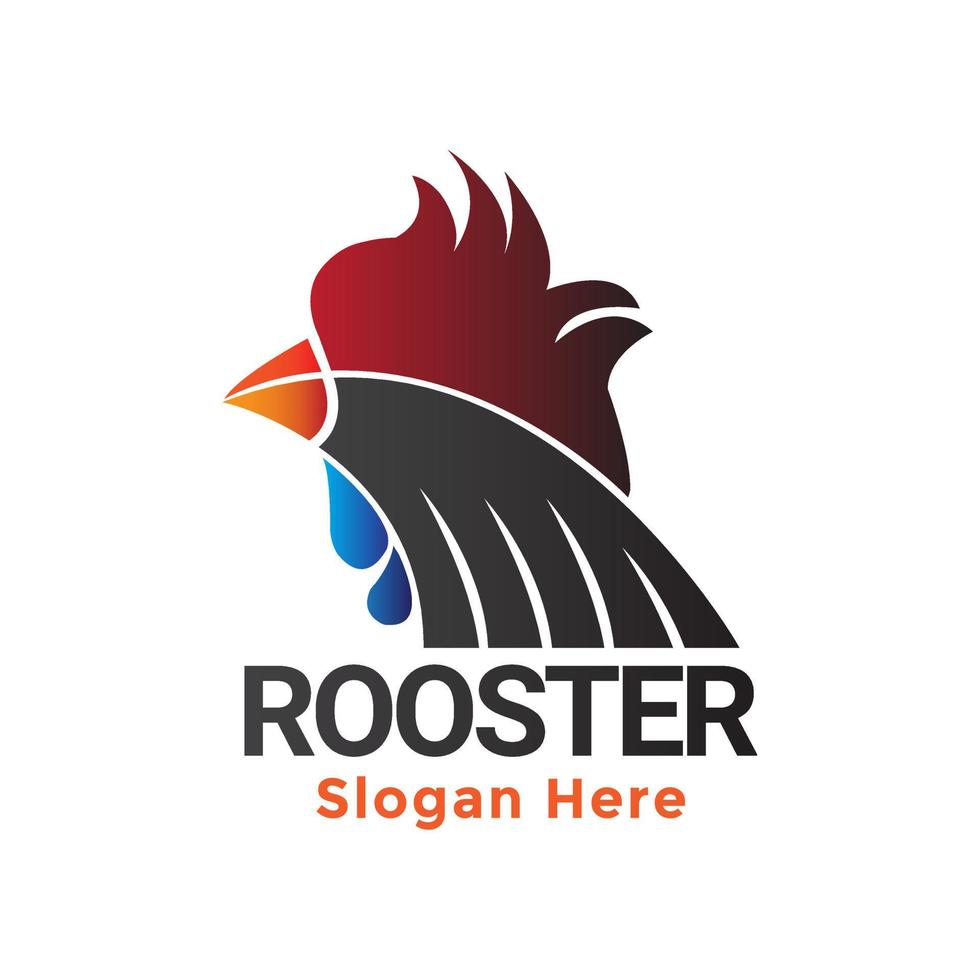plantilla de diseños de logotipo de gallo, diseños de logotipo de cabeza de pollo vector