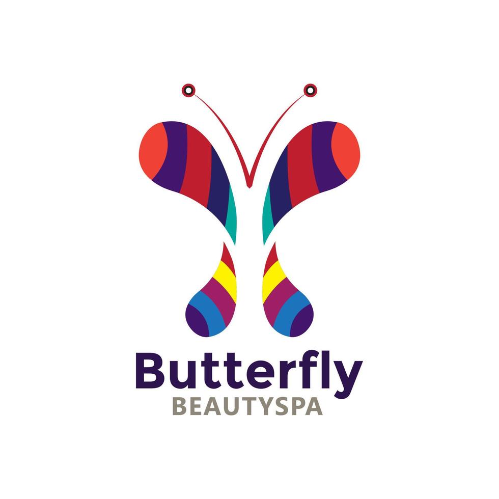 Butterfly Beauty Spa Vector Logo Template. This logo symbolize, some thing beautiful, soft, calm, nature, metamorphosis, colorful, and elegant.