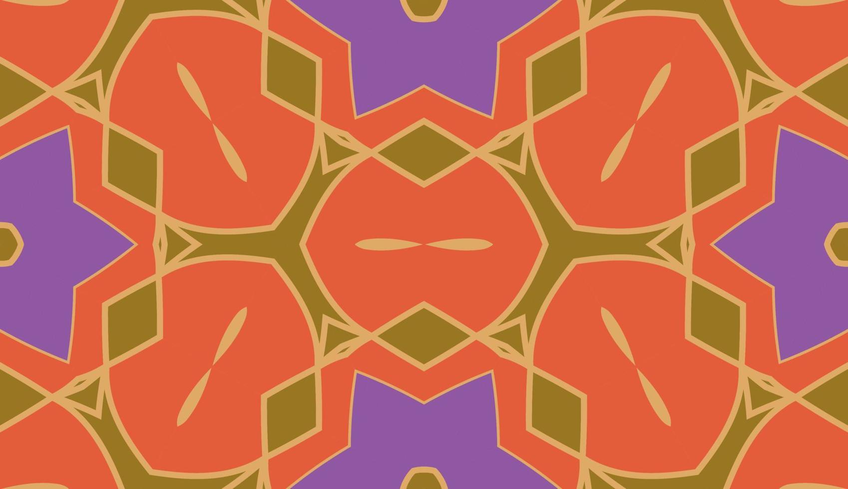 Abstract colorful doodle geometric flower seamless pattern. Floral background. Kaleidoscope mosaic, geo tile of thin line ornament. vector