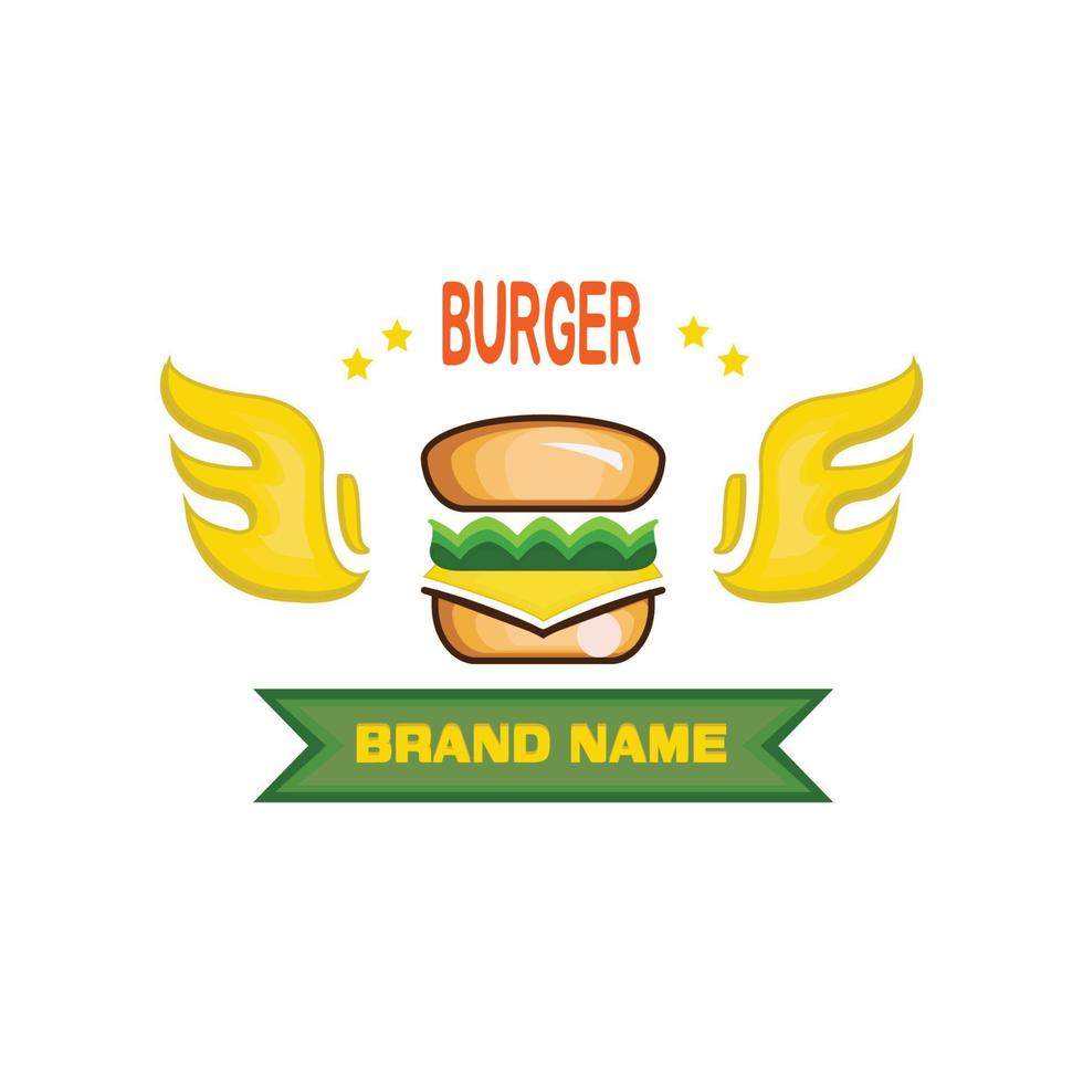 modern and cute hamburger restaurant logo Art and Illustration vector
