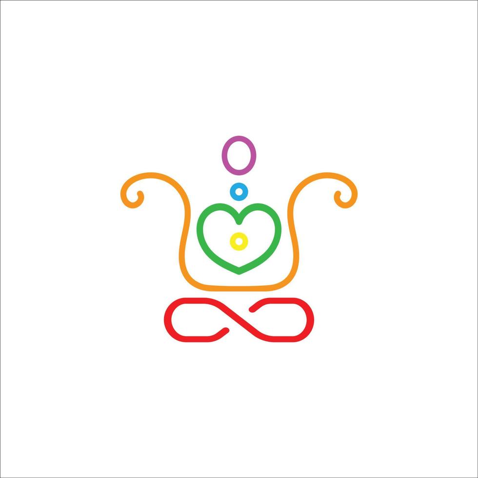 ilustración de arte de logotipo de chakra de meditación moderna vector