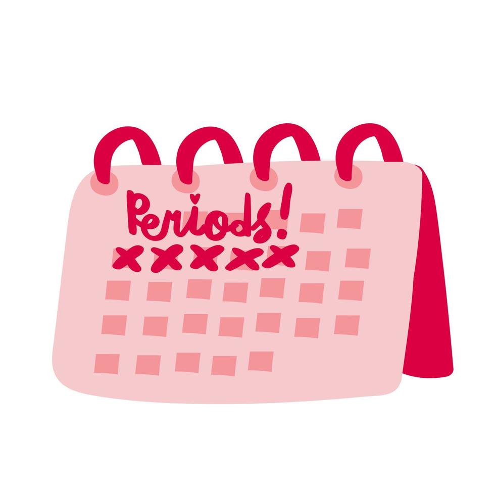 Hand drawn doodle menstrual calendar vector illustration