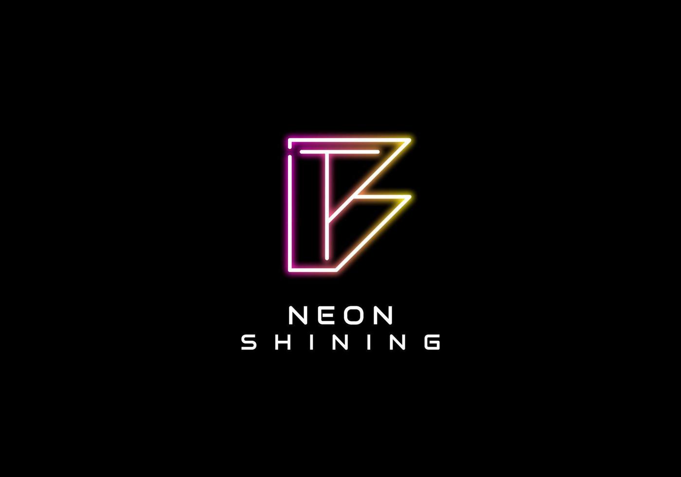 vector neon shining monogram ...