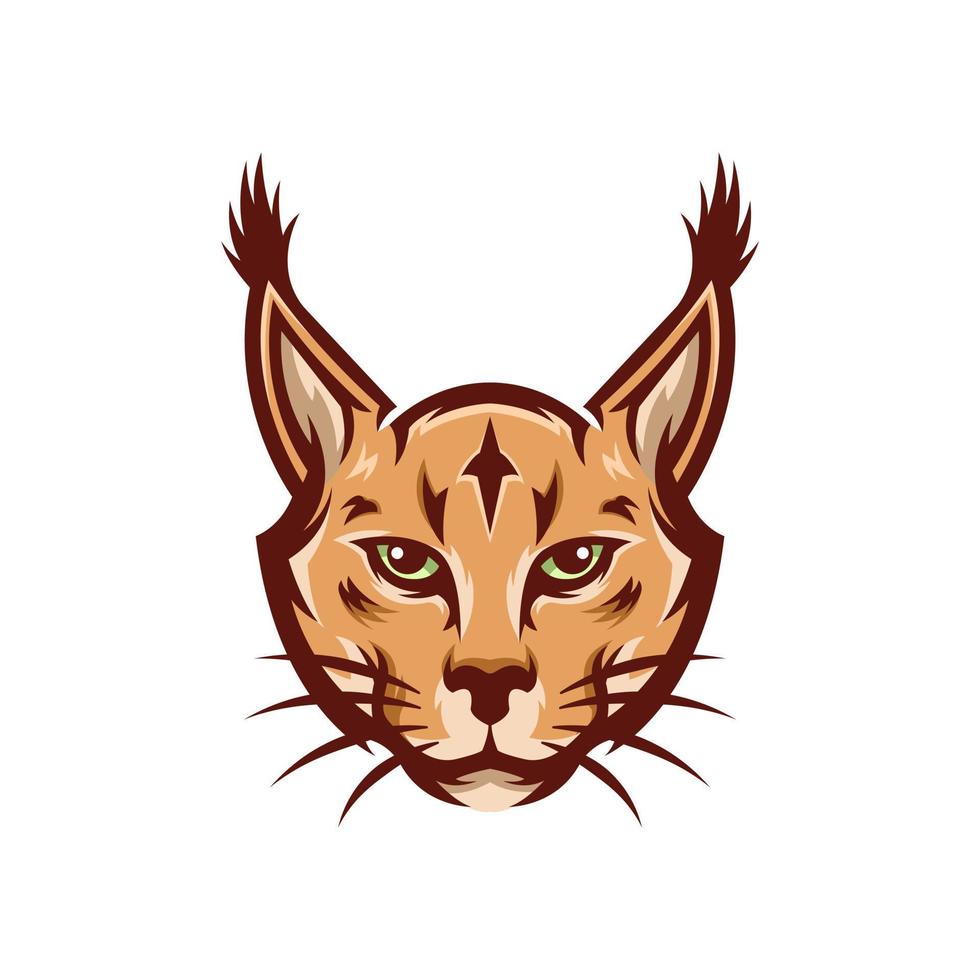 logotipo de caracal o cabeza de lince vector