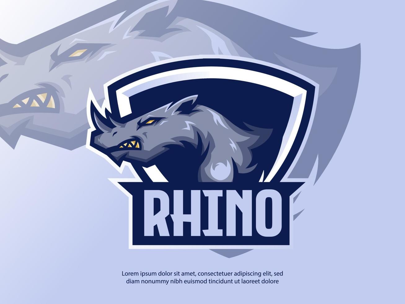 Rhino Logo for E-sport vector