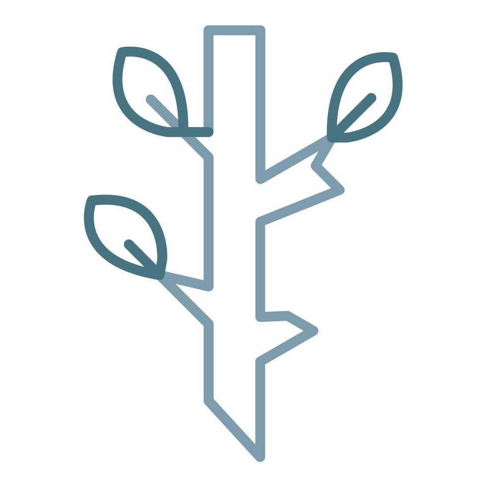 Tree Branch Line Two Color Icon vector