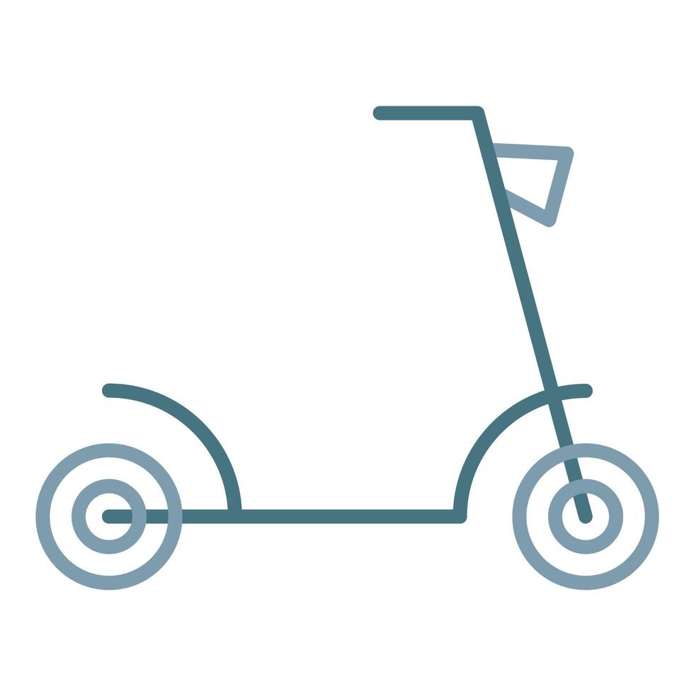 kick scooter línea icono de dos colores vector