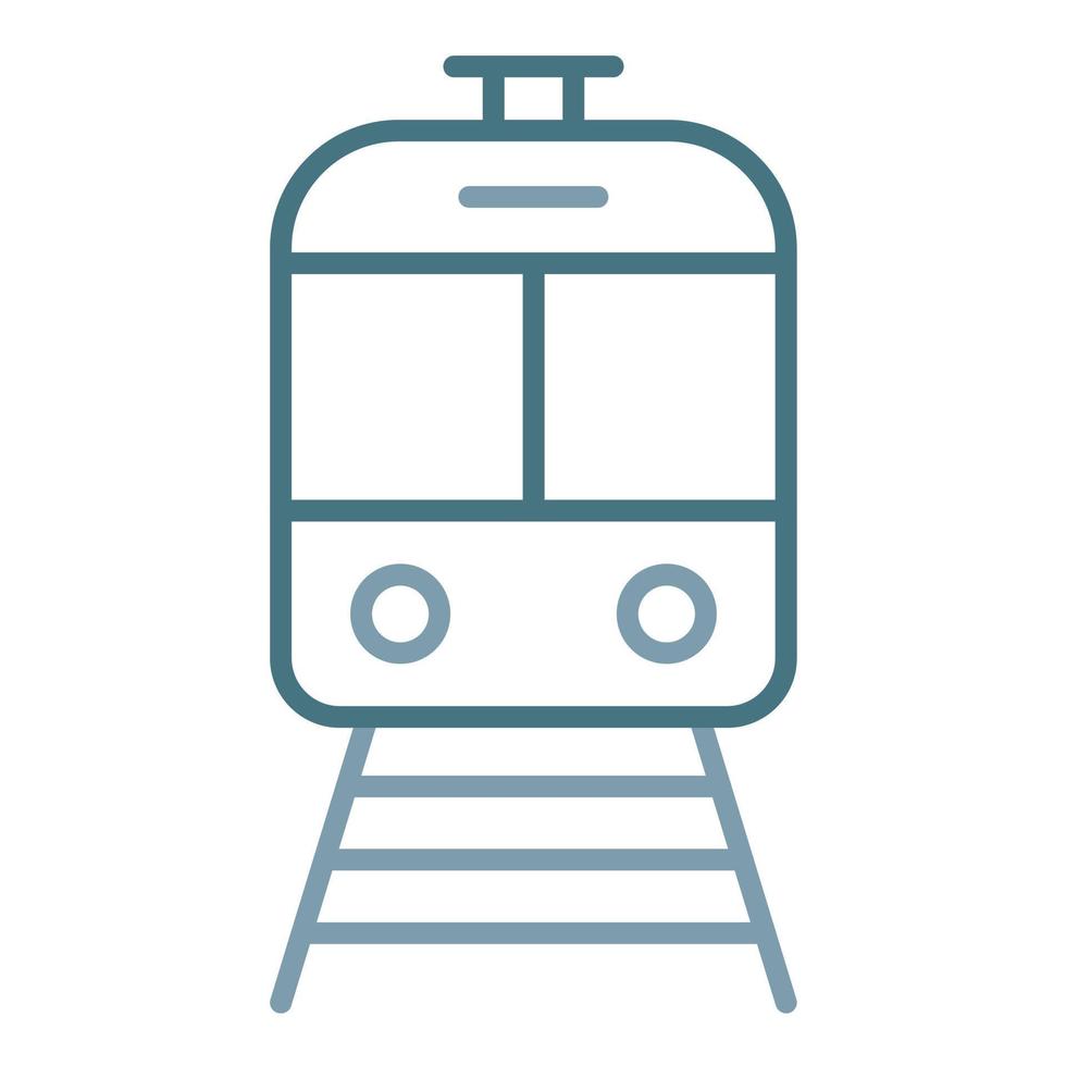Train Line Two Color Icon vector