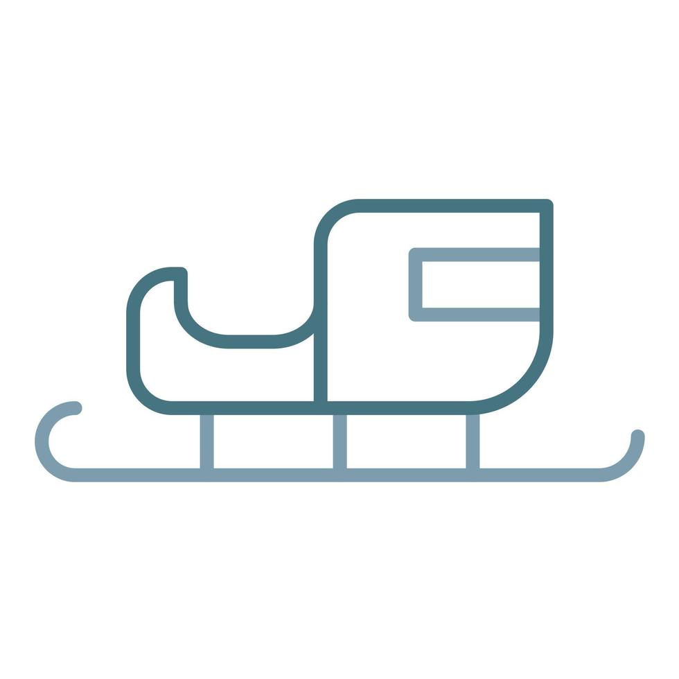 Sled Line Two Color Icon vector