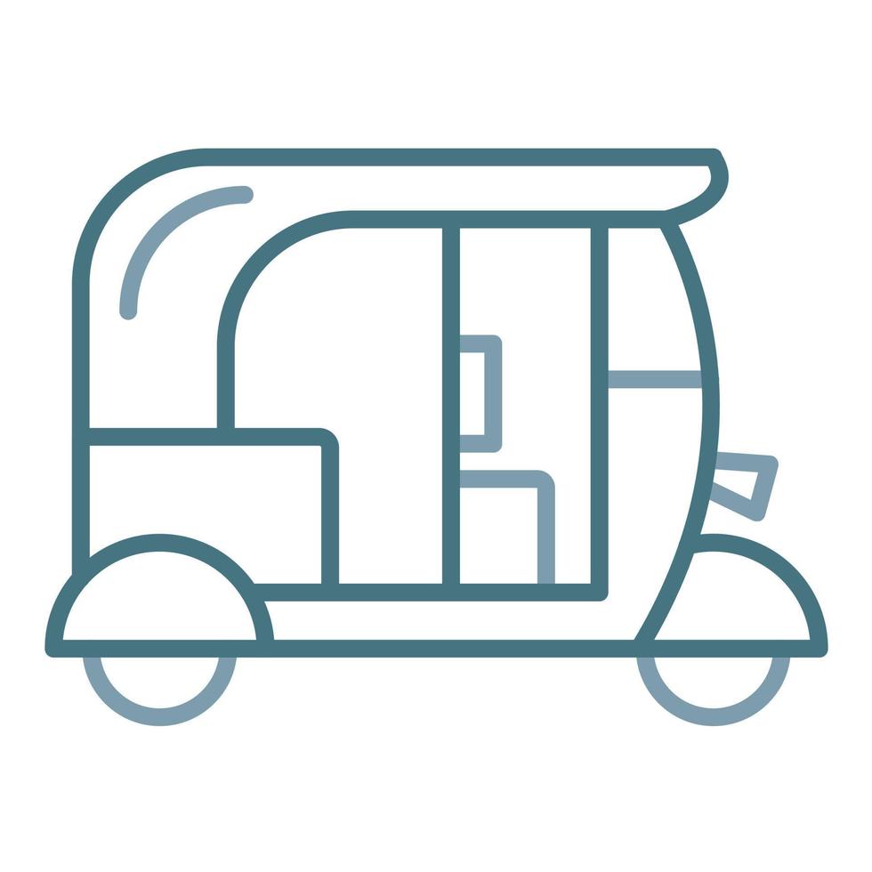 Tuk Tuk Line Two Color Icon vector