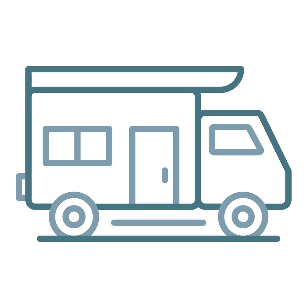 Camper Van Line Two Color Icon vector