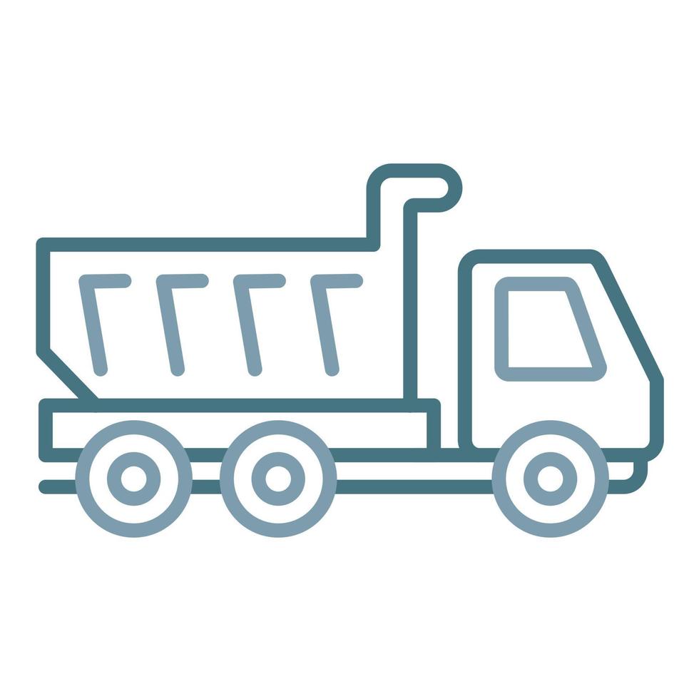 Dump Truck Line Two Color Icon vector